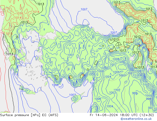 pressão do solo EC (AIFS) Sex 14.06.2024 18 UTC