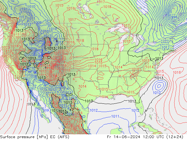 Surface pressure EC (AIFS) Fr 14.06.2024 12 UTC