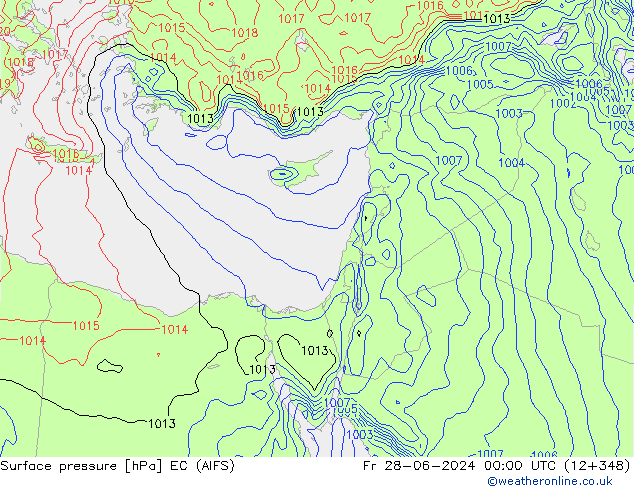 pressão do solo EC (AIFS) Sex 28.06.2024 00 UTC