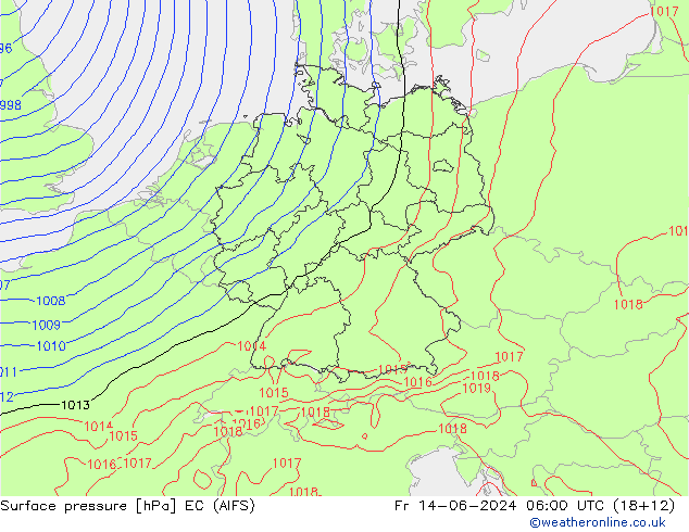 Bodendruck EC (AIFS) Fr 14.06.2024 06 UTC