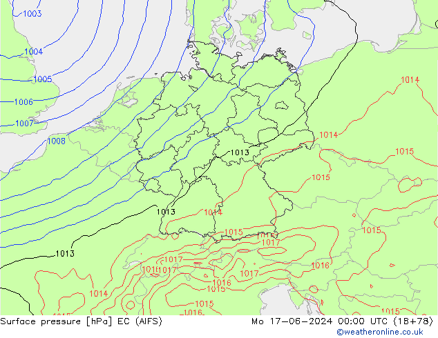 приземное давление EC (AIFS) пн 17.06.2024 00 UTC