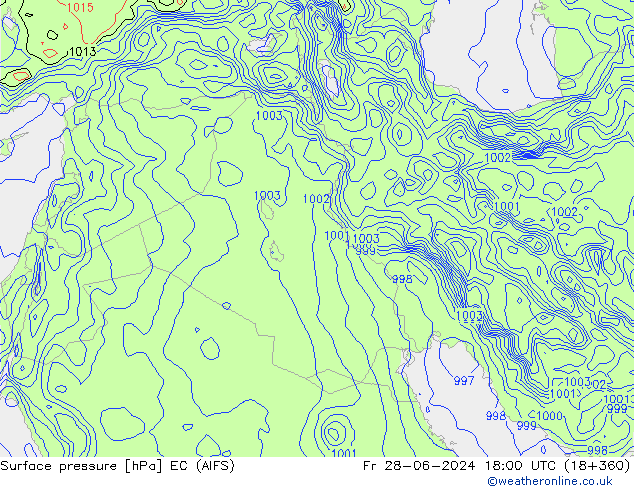 приземное давление EC (AIFS) пт 28.06.2024 18 UTC