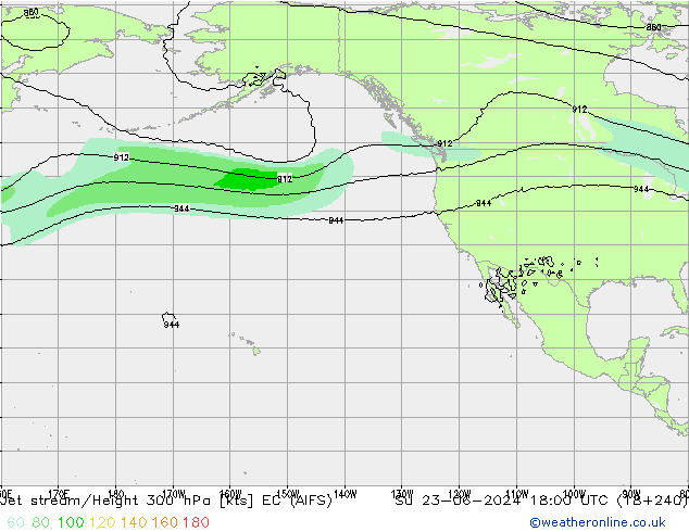 Jet stream/Height 300 hPa EC (AIFS) Su 23.06.2024 18 UTC