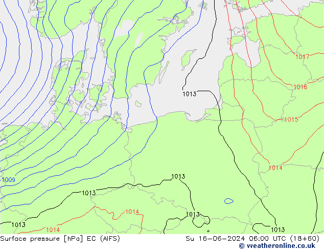 Bodendruck EC (AIFS) So 16.06.2024 06 UTC