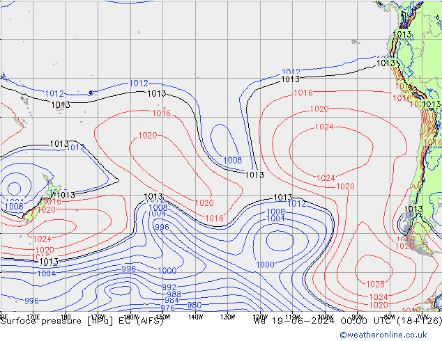 pressão do solo EC (AIFS) Qua 19.06.2024 00 UTC