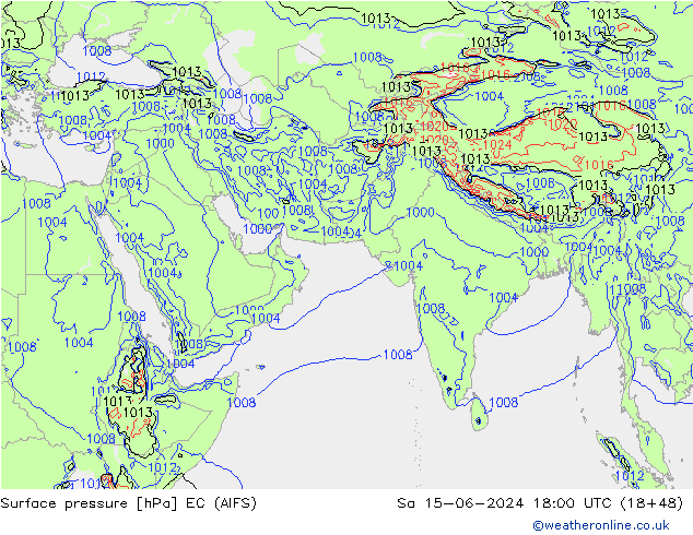 Bodendruck EC (AIFS) Sa 15.06.2024 18 UTC