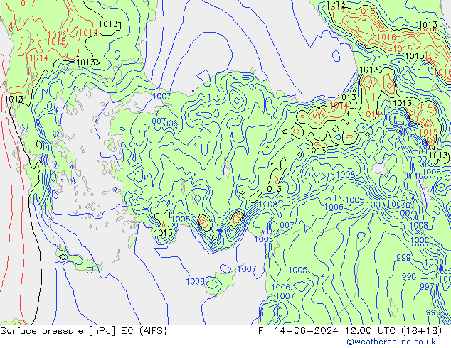 Yer basıncı EC (AIFS) Cu 14.06.2024 12 UTC