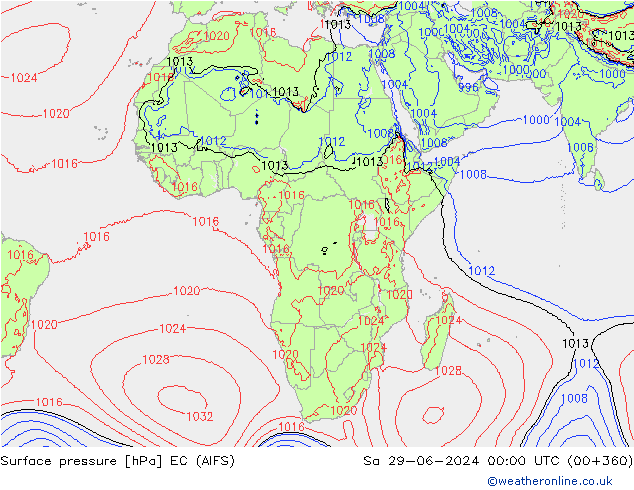 pressão do solo EC (AIFS) Sáb 29.06.2024 00 UTC