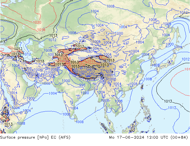 pression de l'air EC (AIFS) lun 17.06.2024 12 UTC