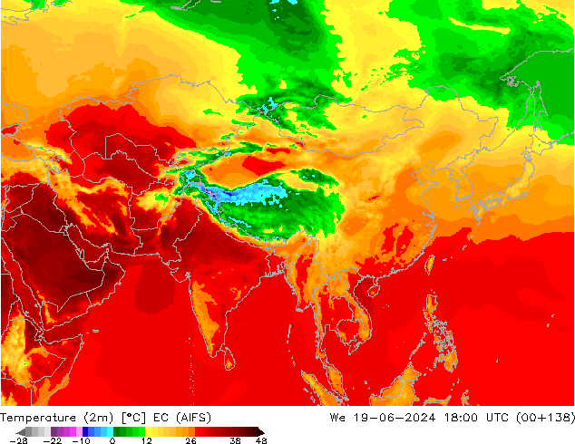 Temperature (2m) EC (AIFS) We 19.06.2024 18 UTC