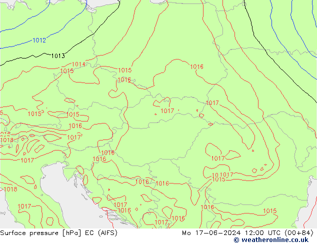 Presión superficial EC (AIFS) lun 17.06.2024 12 UTC