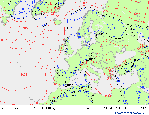 pressão do solo EC (AIFS) Ter 18.06.2024 12 UTC