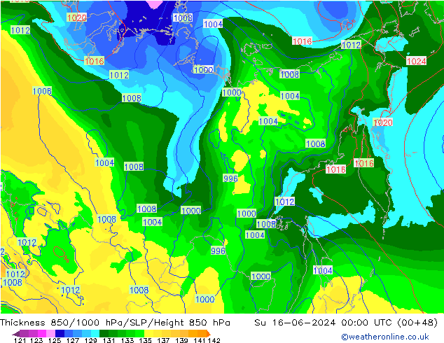 Thck 850-1000 hPa EC (AIFS) Ne 16.06.2024 00 UTC