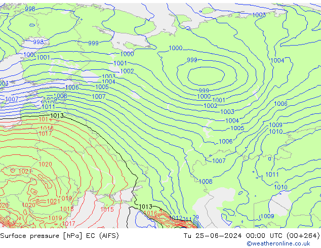 pressão do solo EC (AIFS) Ter 25.06.2024 00 UTC