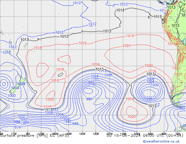 pressão do solo EC (AIFS) Dom 16.06.2024 06 UTC