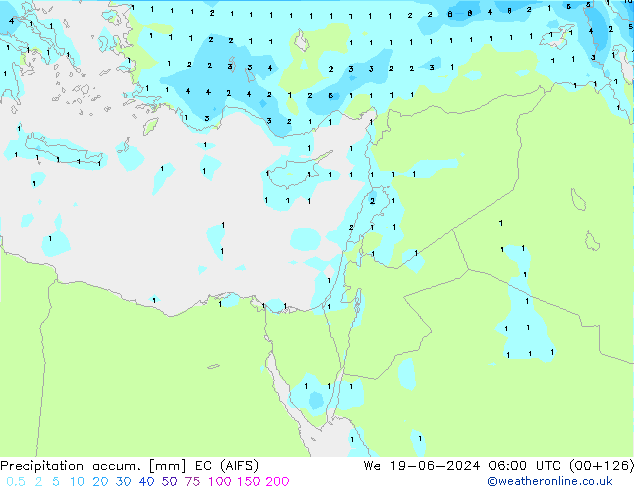Totale neerslag EC (AIFS) wo 19.06.2024 06 UTC