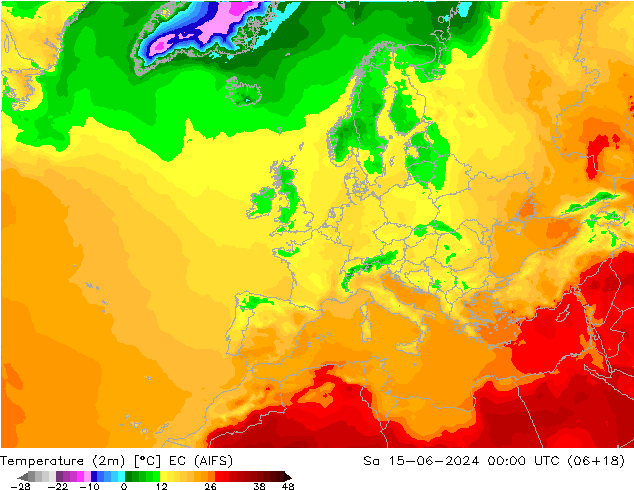 карта температуры EC (AIFS) сб 15.06.2024 00 UTC