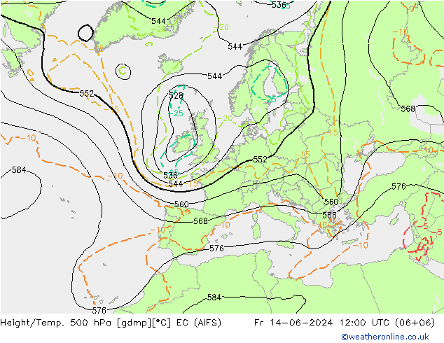 Height/Temp. 500 hPa EC (AIFS)  14.06.2024 12 UTC