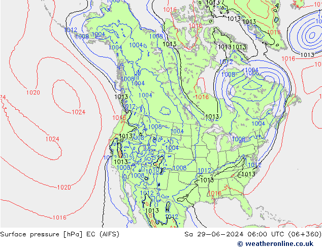 pression de l'air EC (AIFS) sam 29.06.2024 06 UTC