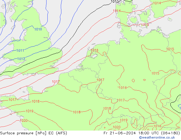 Bodendruck EC (AIFS) Fr 21.06.2024 18 UTC