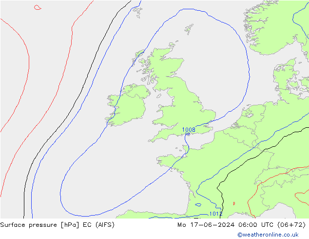 Surface pressure EC (AIFS) Mo 17.06.2024 06 UTC