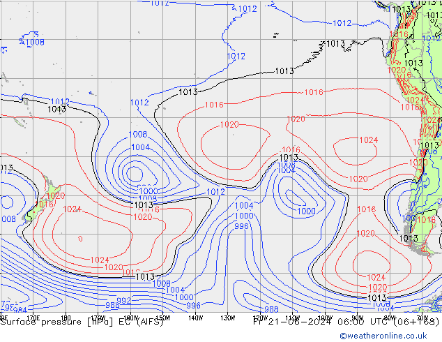 Surface pressure EC (AIFS) Fr 21.06.2024 06 UTC