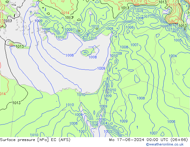 ciśnienie EC (AIFS) pon. 17.06.2024 00 UTC