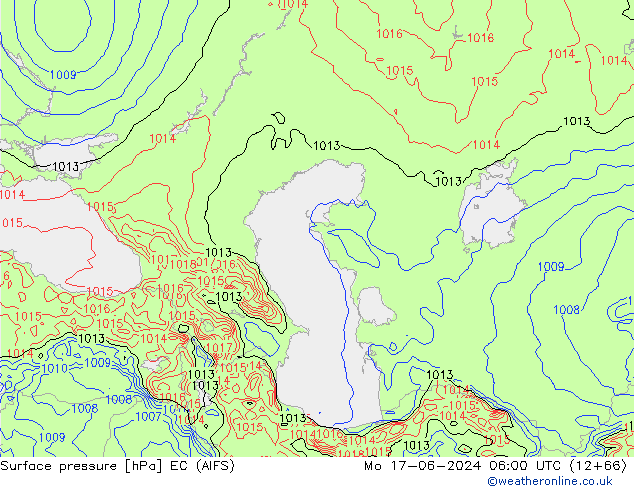 Surface pressure EC (AIFS) Mo 17.06.2024 06 UTC