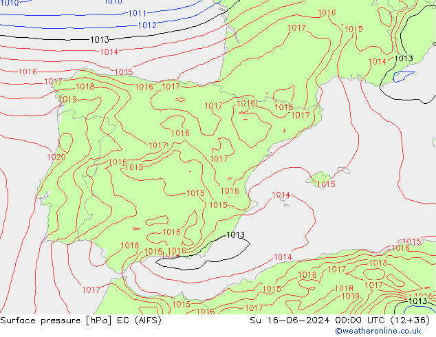 ciśnienie EC (AIFS) nie. 16.06.2024 00 UTC