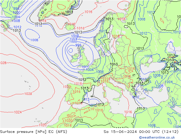 Bodendruck EC (AIFS) Sa 15.06.2024 00 UTC