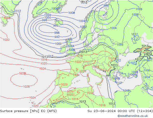 Bodendruck EC (AIFS) So 23.06.2024 00 UTC