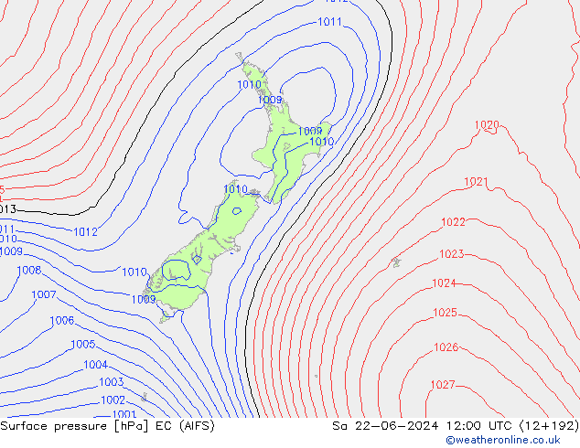 Luchtdruk (Grond) EC (AIFS) za 22.06.2024 12 UTC