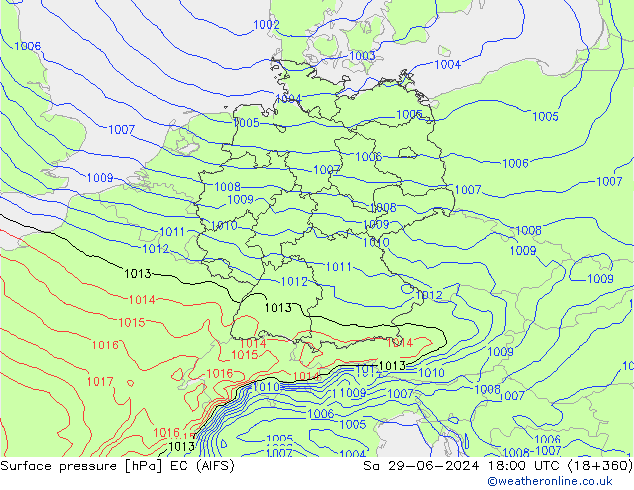 Luchtdruk (Grond) EC (AIFS) za 29.06.2024 18 UTC