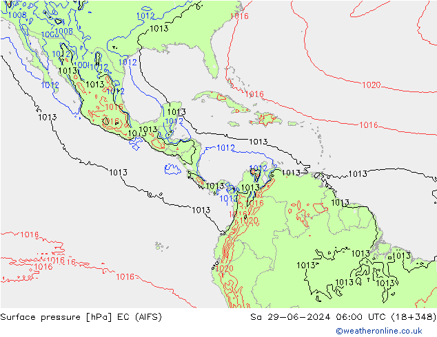 Surface pressure EC (AIFS) Sa 29.06.2024 06 UTC
