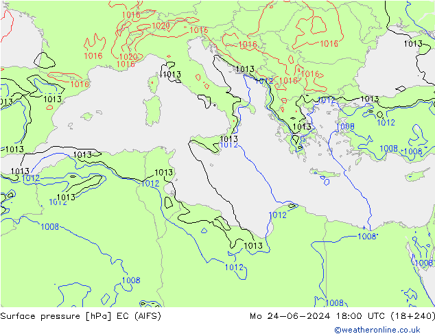 Luchtdruk (Grond) EC (AIFS) ma 24.06.2024 18 UTC