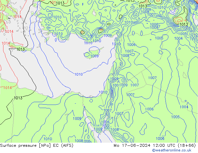 Surface pressure EC (AIFS) Mo 17.06.2024 12 UTC