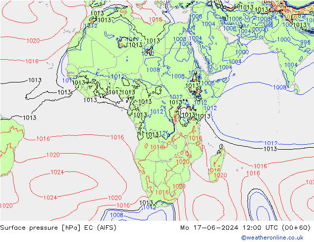 ciśnienie EC (AIFS) pon. 17.06.2024 12 UTC