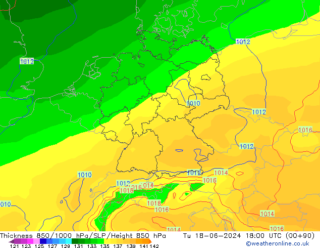 Thck 850-1000 hPa EC (AIFS) Tu 18.06.2024 18 UTC