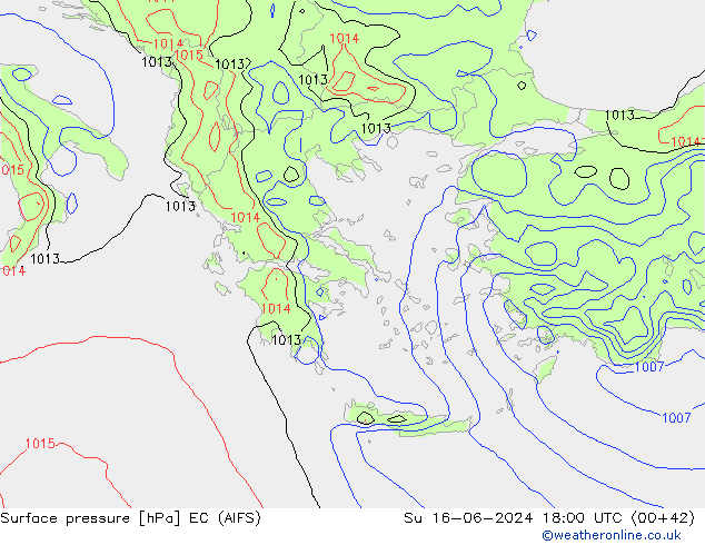 pression de l'air EC (AIFS) dim 16.06.2024 18 UTC