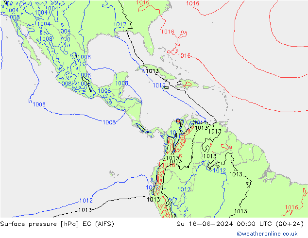Surface pressure EC (AIFS) Su 16.06.2024 00 UTC