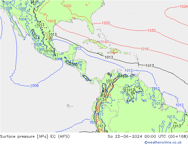 Luchtdruk (Grond) EC (AIFS) za 22.06.2024 00 UTC