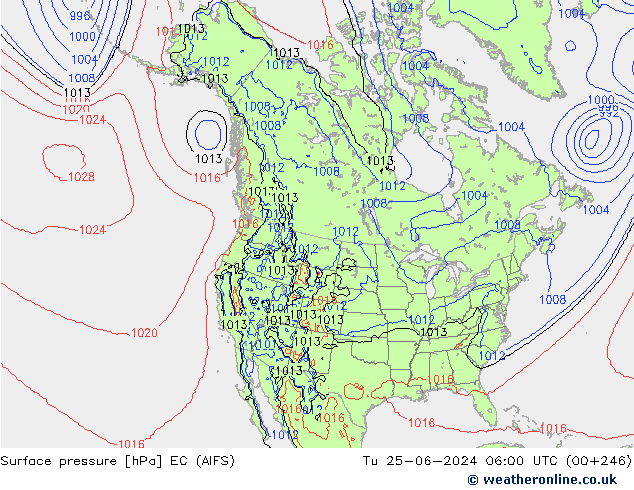 pressão do solo EC (AIFS) Ter 25.06.2024 06 UTC