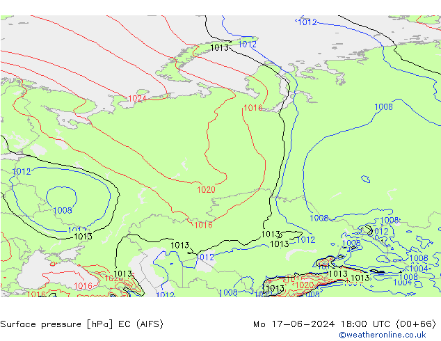 pression de l'air EC (AIFS) lun 17.06.2024 18 UTC