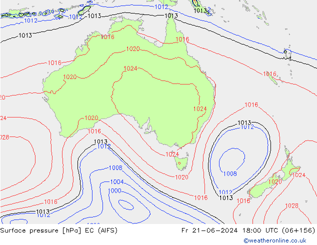 приземное давление EC (AIFS) пт 21.06.2024 18 UTC