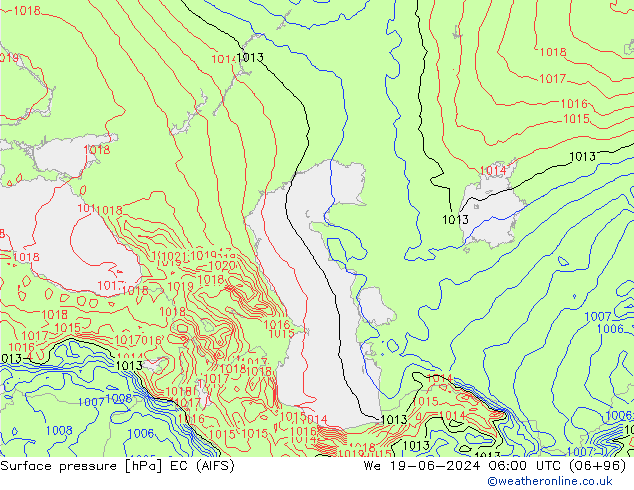 Pressione al suolo EC (AIFS) mer 19.06.2024 06 UTC