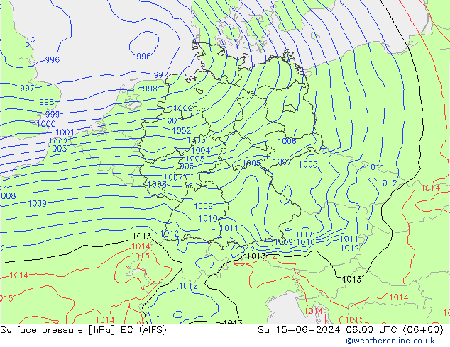 Bodendruck EC (AIFS) Sa 15.06.2024 06 UTC