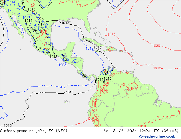 Pressione al suolo EC (AIFS) sab 15.06.2024 12 UTC