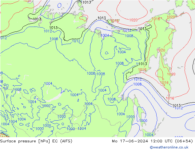 pression de l'air EC (AIFS) lun 17.06.2024 12 UTC