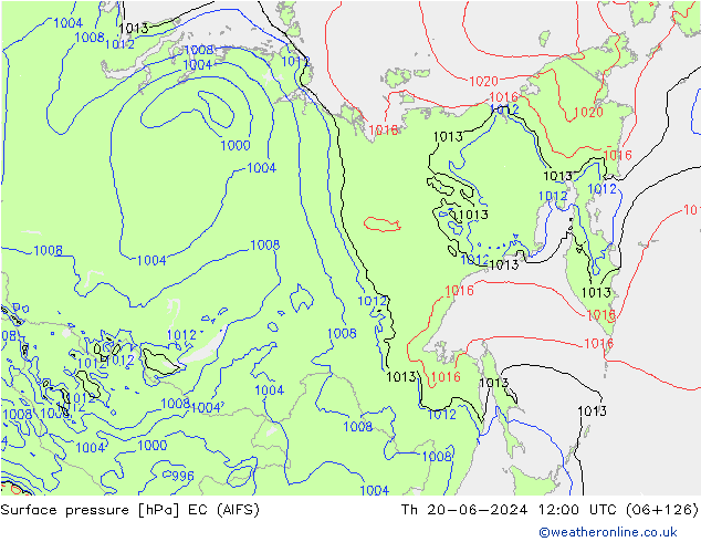 Surface pressure EC (AIFS) Th 20.06.2024 12 UTC