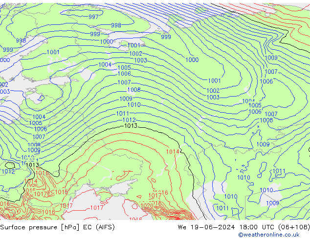 ciśnienie EC (AIFS) śro. 19.06.2024 18 UTC